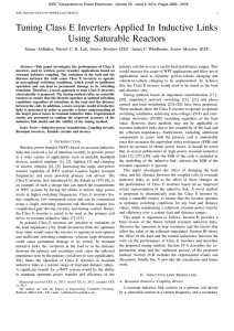 Tuning Class E Inverters Applied In Inductive Links Using