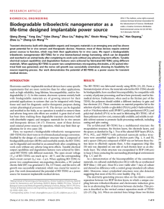 Biodegradable triboelectric nanogenerator as a life