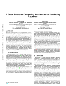 A Green Enterprise Computing Architecture for Developing Countries