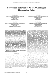 Corrossion Behavior of Ni-W-P Coating in Hypersaline Brine