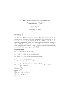 MTHSC 4420 Advanced Mathematical Programming Test 1