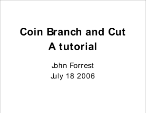 Coin Branch and Cut A tutorial
