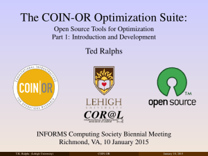 Introduction to the COIN-OR Optimization Suite - COR@L