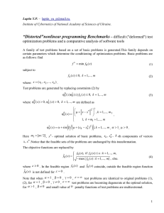 A family of test parameterized optimization problems with constraints