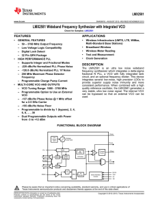 LMX2581 Wideband Frequency Synthesizer with Integrated VCO