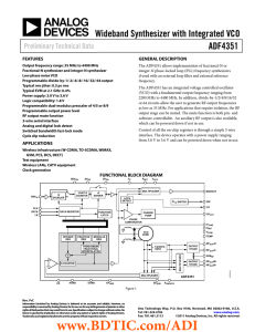 ADF4351 Wideband Synthesizer with Integrated VCO Preliminary