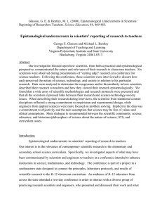 Epistemological undercurrents in scientists` reporting of research to