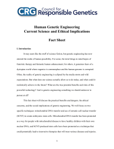 Human Genetic Engineering Current Science and Ethical