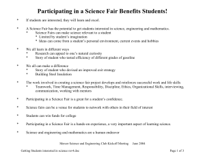 Participating in a Science Fair Benefits Students!