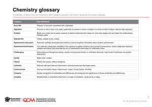 Chemistry glossary - Queensland Curriculum and Assessment