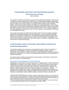 Communities of practice and social learning - Wenger