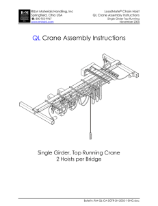 QL Crane Assembly Instructions - Single Girder, Top Running Crane
