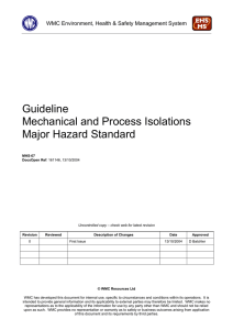 Guideline Mechanical and Process Isolations Major