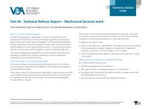 Part M: Technical Referee Report – Mechanical Services work