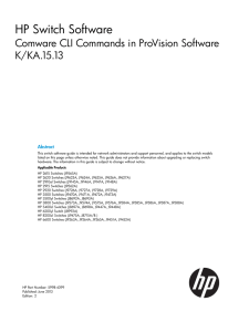 HP Switch Software Comware CLI Commands in ProVision Software