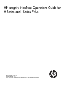 HP Integrity NonStop Operations Guide for H-Series and J
