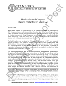 Hewlett-Packard Company DeskJet Printer Supply Chain