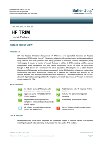 Hewlett Packard – HP TRIM