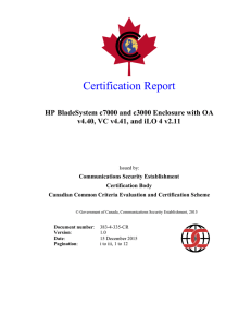 Certification Report: HP BladeSystem c7000 and c3000 Enclosure