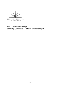 Major Textiles Project - Board of Studies Teaching and Educational