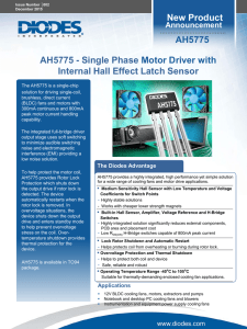 Single Phase Motor Driver with Internal Hall Effect Latch Sensor