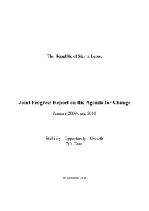 Joint Progress Report on the Agenda for Change January 2009