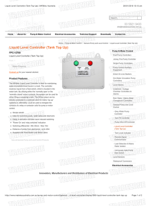 Liquid Level Controller (Tank Top Up)