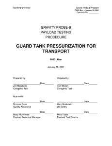 Guard Tank Pressurization For Transport