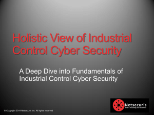 Holistic View of Industrial Control Cyber Security