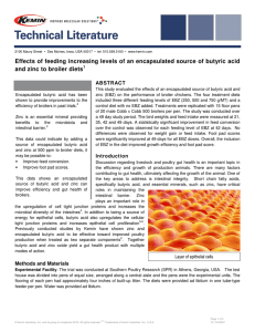 Effects of feeding increasing levels of an encapsulated