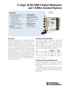 71⁄2-Digit, 26-Bit 1000 V Digital Multimeter and 1.8 MS/s Isolated