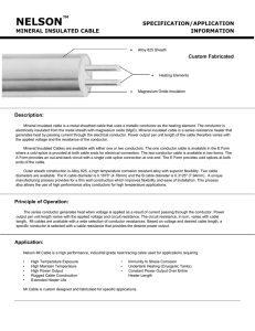 Mineral Insulated Heating Cable Specification Sheet