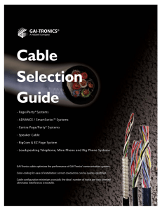 Cable Selection Guide - GAI