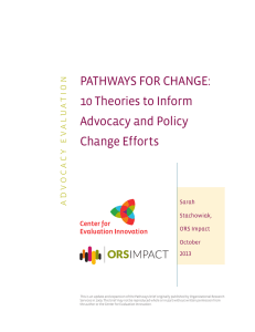 Pathways for Change: 10 Theories to Inform Advocacy