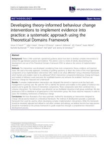 Developing theory-informed behaviour change interventions to