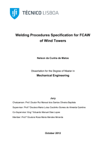 Welding Procedures Specification for FCAW of Wind Towers