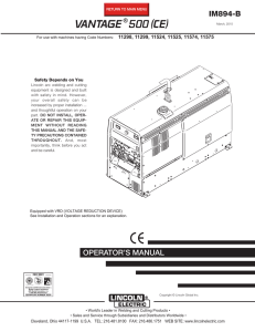 Vantage 500 User Manual - the Rapid Welding Website