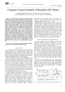 Constant Current Models of Brushless DC Motor