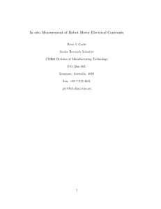 In situ Measurement of Robot Motor Electrical Constants