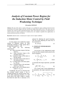 analysis of constant power region for the induction motor control by