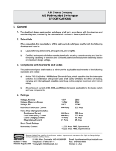 AIS Padmounted Switchgear SPECIFICATIONS I. General