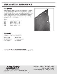 BEAM PADS, PADLOCKS - Quality Elevator Products