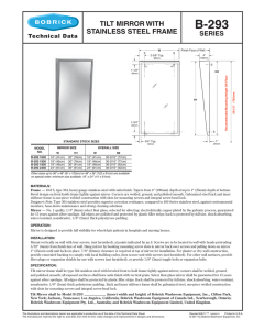 tilt mirror with stainless steel frame