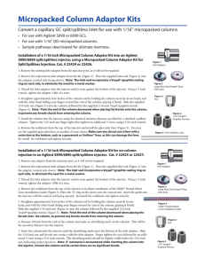 Micropacked Column Adaptor Kits