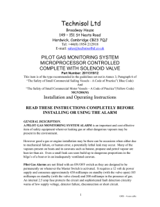 Pilot Gas Monitoring System Instructions