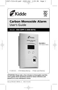 Carbon Monoxide Alarm User`s Guide