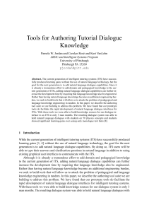 Tools for Authoring Tutorial Dialogue Knowledge