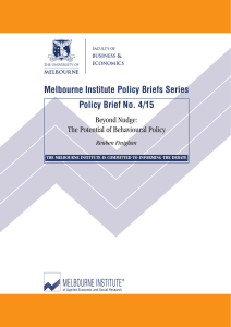 Melbourne Institute Policy Briefs Series Policy Brief No. 4/15