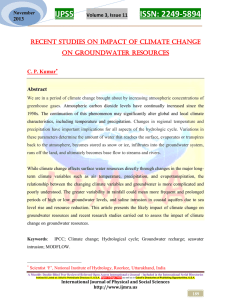 RECENT STUDIES ON IMPACT OF CLIMATE CHANGE ON