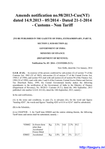 Amends notification no.98/2013-Cus(NT) dated 14.9.2013